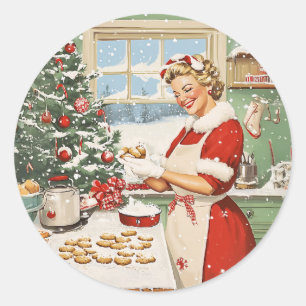 Adesivo Redondo Claus Holiday Baking Delight