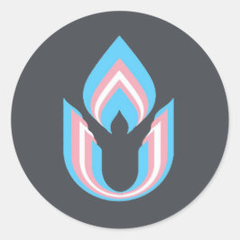 Adesivo Redondo Cláusula Unitária Universitária Transgênero LGBTQ