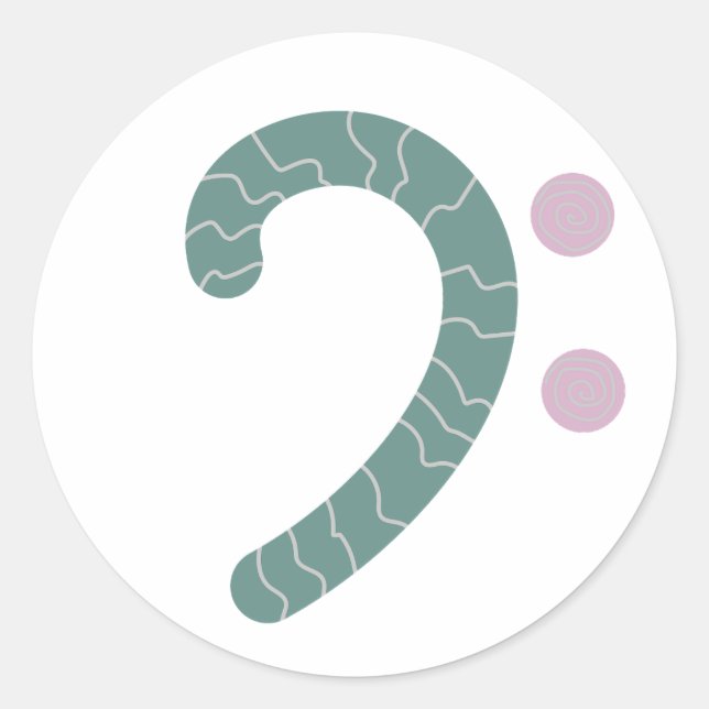 Adesivo Redondo clave de baixo verde (Frente)