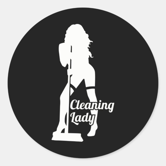 Adesivo Redondo Cleaning lady (Frente)