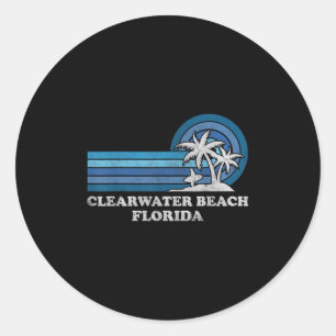 Adesivo Redondo Clearwater Beach Florida Vintage Family Summer Vac