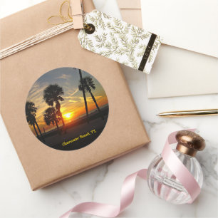 Adesivo Redondo Clearwater Beach Sunset