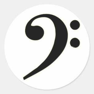 Adesivo Redondo Clef baixo preto