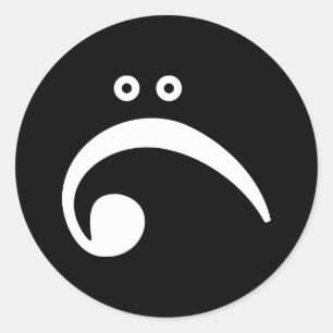 Adesivo Redondo Clef baixo triste