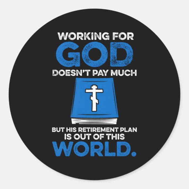 Adesivo Redondo Clergy Bíblico Ministro-Cristão Priest (Frente)