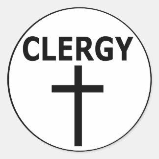 Adesivo Redondo Clergy Emblem para Pastores, Reverendários e Minis