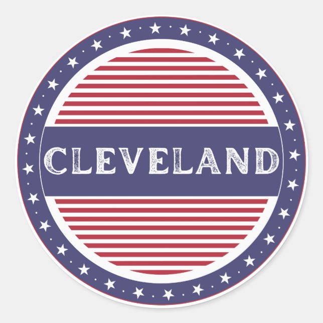 Adesivo Redondo Cleveland City Pride Emblem – American Identity (Frente)