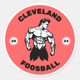 Adesivo Redondo Cleveland Foosball Muscle Stickers
