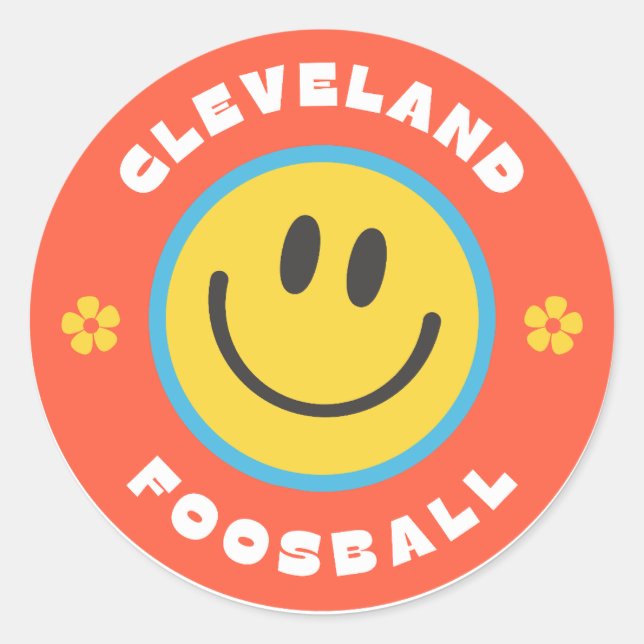 Adesivo Redondo Cleveland Foosball Smile (Frente)