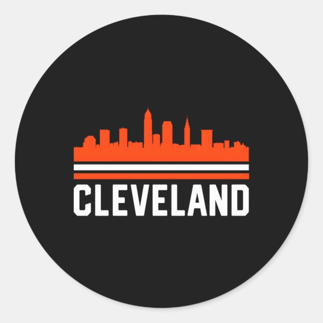 Adesivo Redondo Cleveland Home Skyline (Frente)