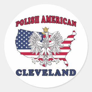 Adesivo Redondo Cleveland Ohio Polonês
