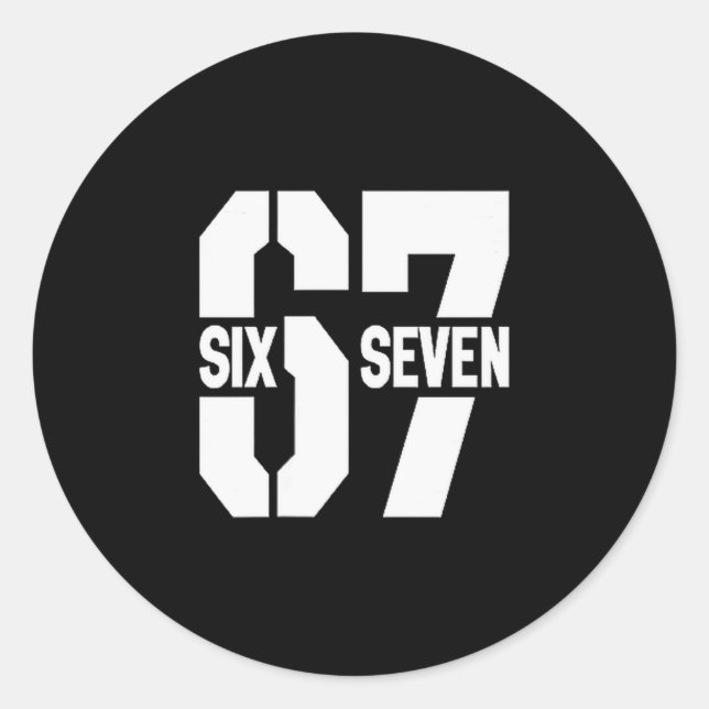 Adesivo Redondo Clic 67 Meme - I Love Six Seven  (Frente)