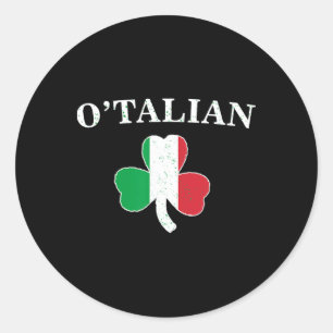 Adesivo Redondo Clic O'talian Shamrock E Bandeira Da Irlanda St Pa