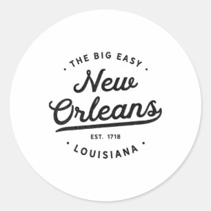 Adesivo Redondo Clic Retro Vintage Nova Orleans Louisiana Casual B