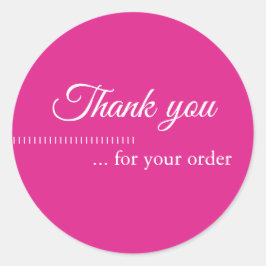 Adesivo Redondo Cliente branco, rosa simples, obrigado