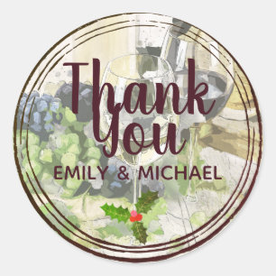 Adesivo Redondo Cliente Corporativo do Partido do Vinho de Natal e