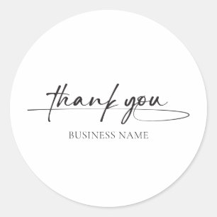 Adesivo Redondo Cliente Moderno Obrigado Script Manuscrito