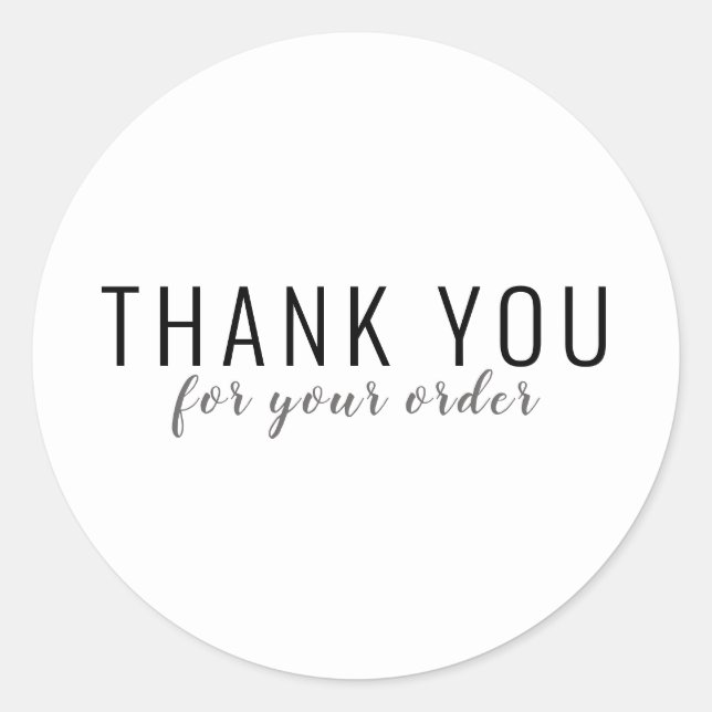 Adesivo Redondo Cliente moderno simples, obrigado (Frente)