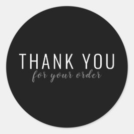 Adesivo Redondo Cliente preto e branco moderno, obrigado