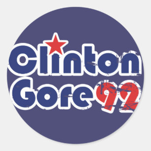 Adesivo Redondo Clinton Gore 1992