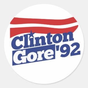 Adesivo Redondo Clinton Gore 92 retro 90s bill clinton al gore