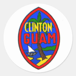 Adesivo Redondo Clinton GUAM Sticker