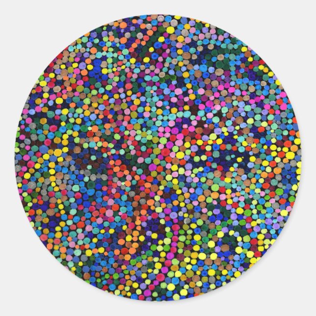 Adesivo Redondo Clintor psicodélico do Kinestácio Cromovescente (Frente)