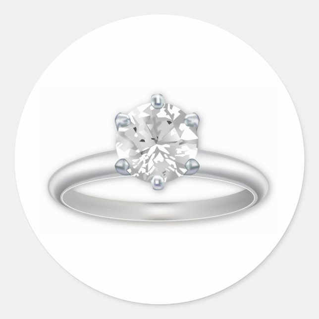 Adesivo Redondo Clipart do Anel Diamond (Frente)