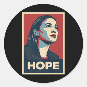 Adesivo Redondo Clique Em Aoc Alexandria Ocasio Cortez 2028 Para P