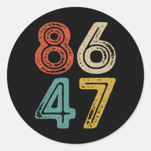 Adesivo Redondo Clique em Estilo Vintage 80s Estilo 8647 Anti Trum