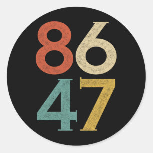 Adesivo Redondo Clique em Estilo Vintage 80s Estilo 86 47 Anti Tru