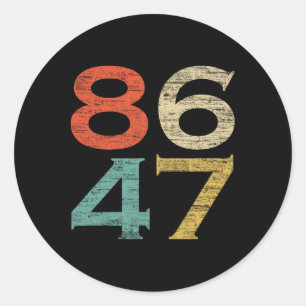 Adesivo Redondo Clique no Estilo retroativo da Vintage 8647 86 47 