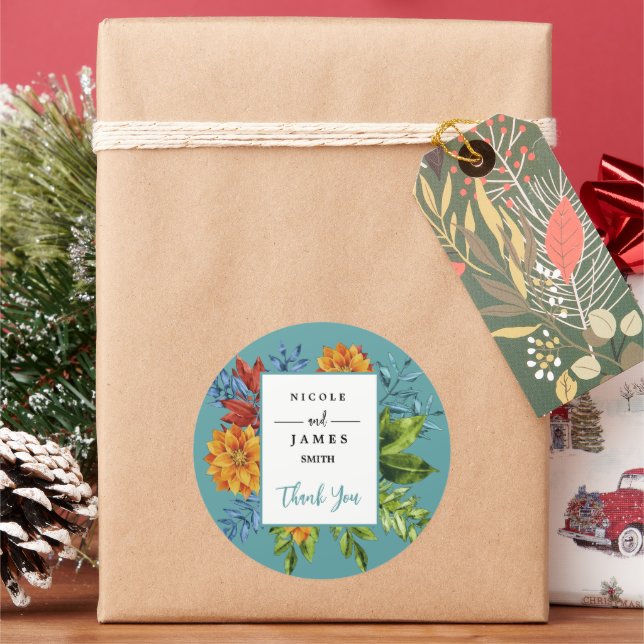 Adesivo Redondo Cloroso Moderno Floral (Feriado)