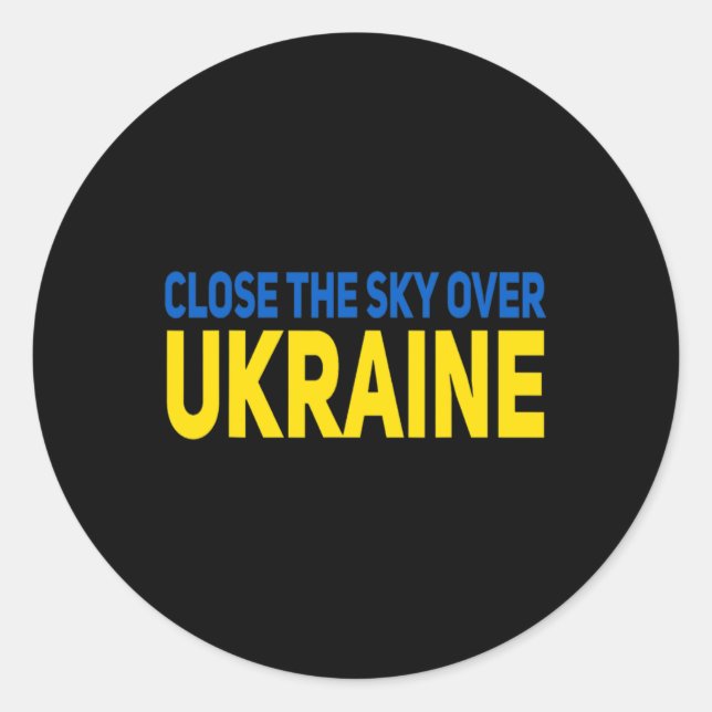 Adesivo Redondo Close The Sky Over Ukraine  (Frente)