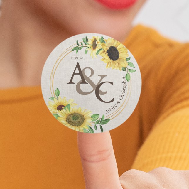 Adesivo Redondo Cloth - Casamento Moderno Elegante (Criador carregado)