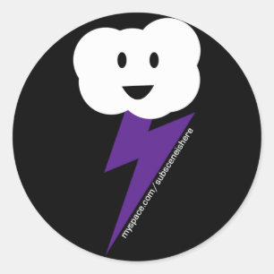 Adesivo Redondo Cloud&Lightning Sticker!