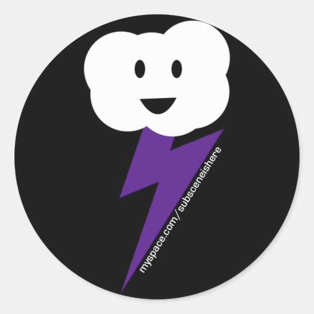 Adesivo Redondo Cloud&Lightning Sticker! (Frente)