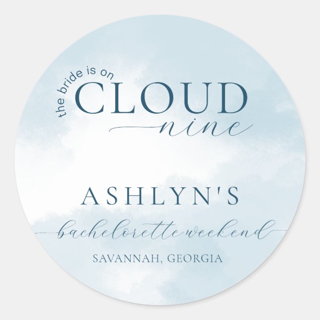 Adesivo Redondo Cloud Nine Bachelorette Weekend Sticker (Frente)