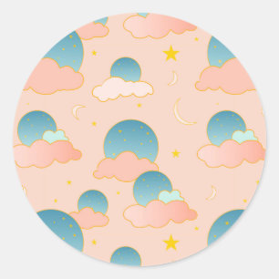 Adesivo Redondo Cloud Nine Vibes