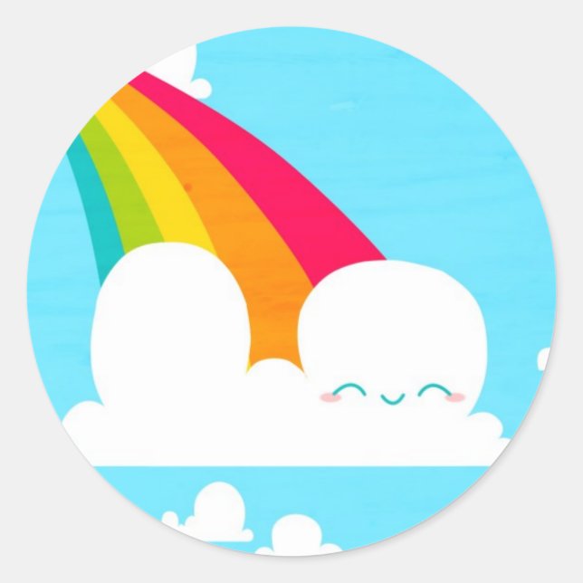 Adesivo Redondo Cloud Stickers (Frente)