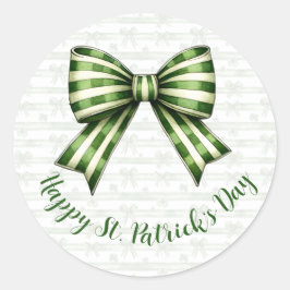 Adesivo Redondo Clover & Bow St. Patrick’s Day Party Design