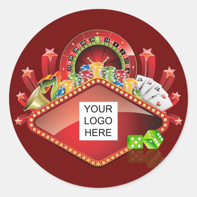 Adesivo Redondo Club Casino Night (Frente)