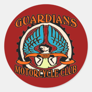 Adesivo Redondo Clube da motocicleta dos guardiães