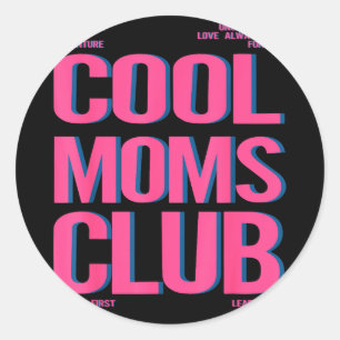 Adesivo Redondo Clube das mães legais retrô feliz dia das mães mam