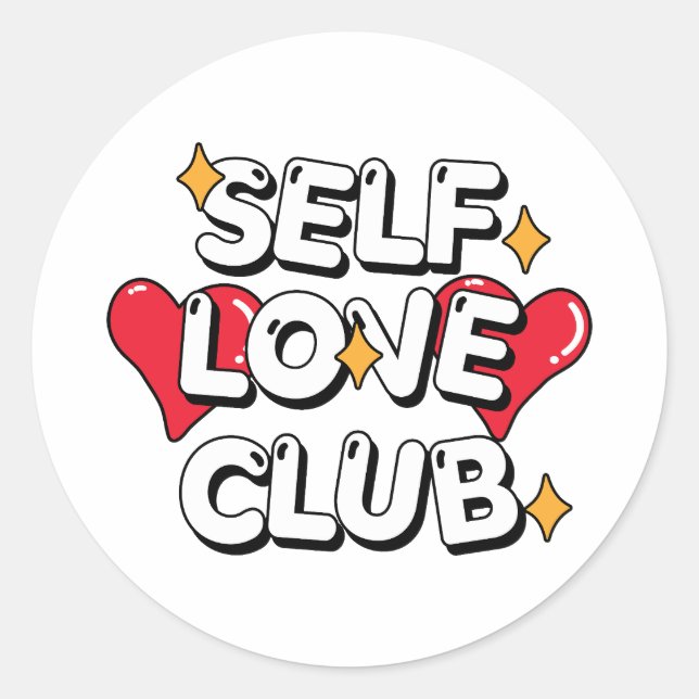 Adesivo Redondo Clube de Amor Próprio (Frente)