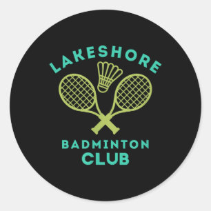 Adesivo Redondo Clube de Badminton às Margens do Lago Preppy Gráfi