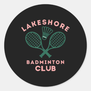 Adesivo Redondo Clube de Badminton Preppy Lakeshore Gráfico Fofo
