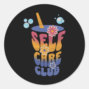 Adesivo Redondo Clube de Cuidado Pessoal Flores Lindas Positividad