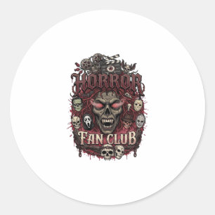 Adesivo Redondo Clube de Fãs de Terror Halloween Rosto de Demônio