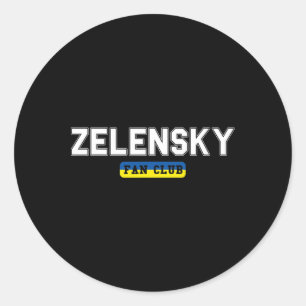 Adesivo Redondo Clube de Fãs de Zelensky Apoia a Ucrânia